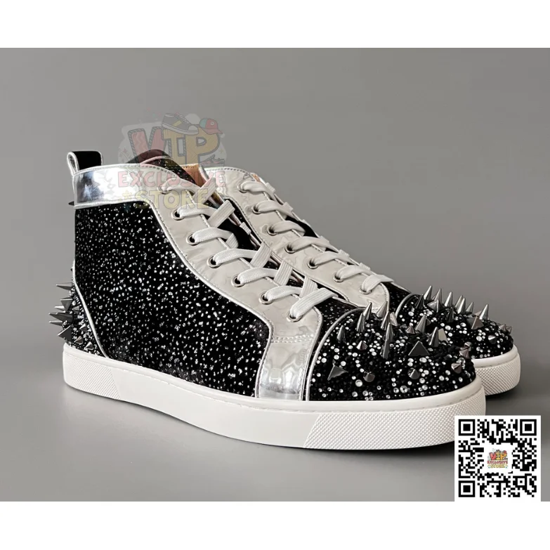 Christian Louboutin Christian Louboutin Louis Spiked Sneakers Black White Black - 1