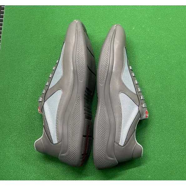 Prada Prada Sneakers Grey Leather & Mesh Grey - 1