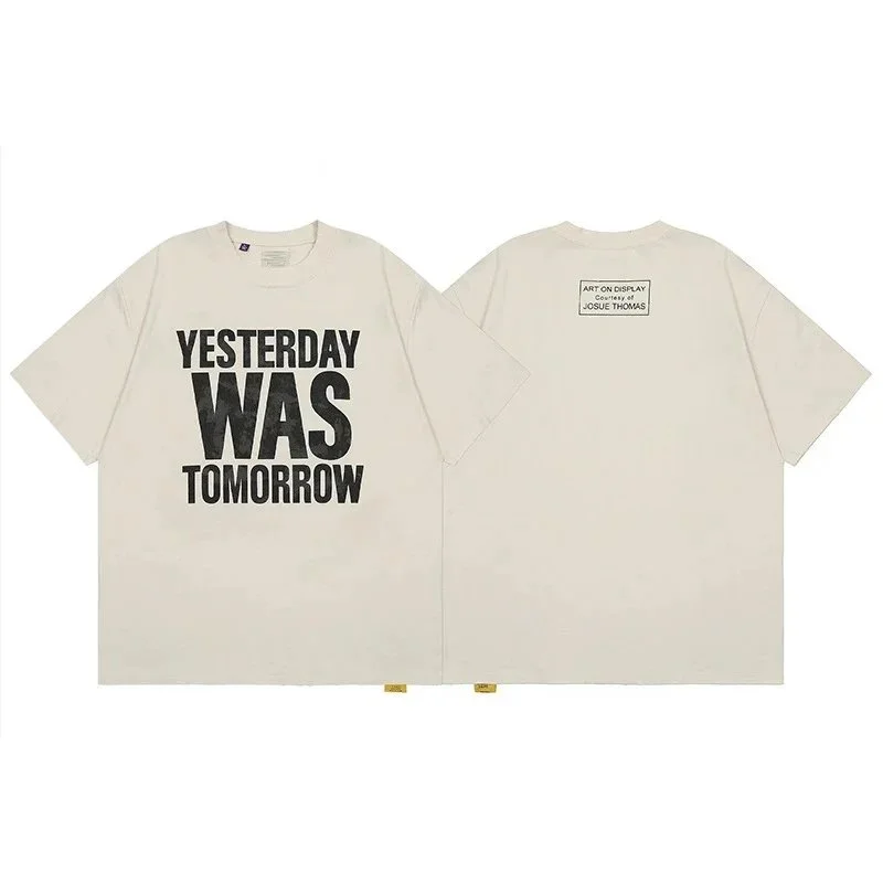 Off-White Unisex Off-White T-Shirt 'Yesterday Was Tomorrow' Graphic Cream - 1