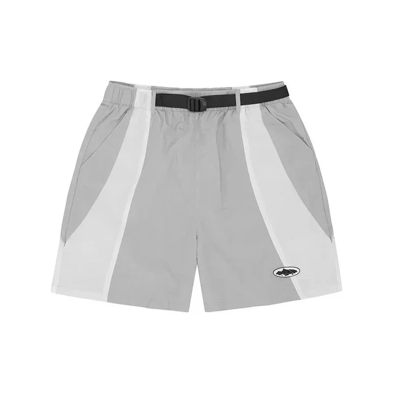 Essentials Unisex Grey & White Panelled Shorts Grey - 1