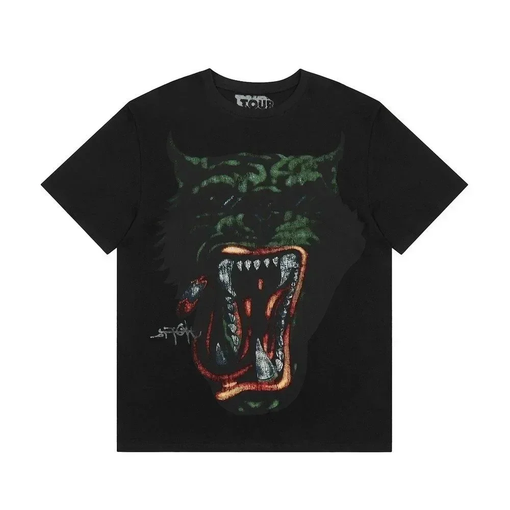 Other Black Wolf Print T-Shirt Black - 1