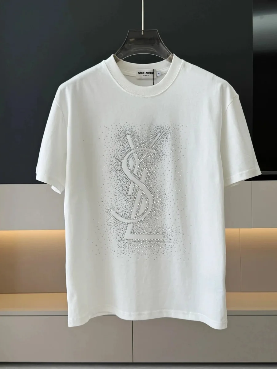 Saint Laurent Saint Laurent White YSL Logo T-Shirt White - 1