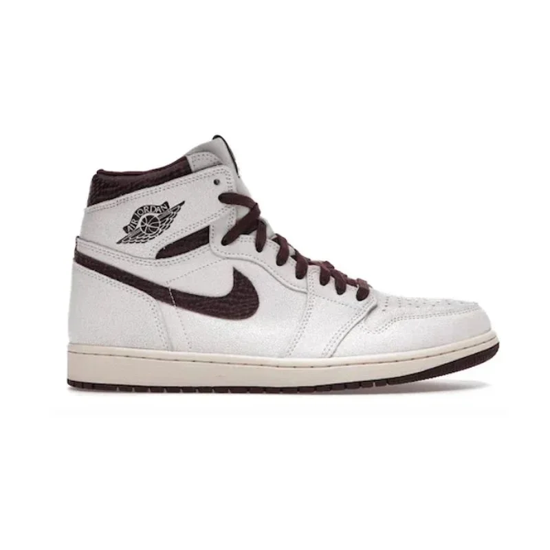 Jordan Nike Air Jordan 1 White/Burgundy Sneakers White - 1