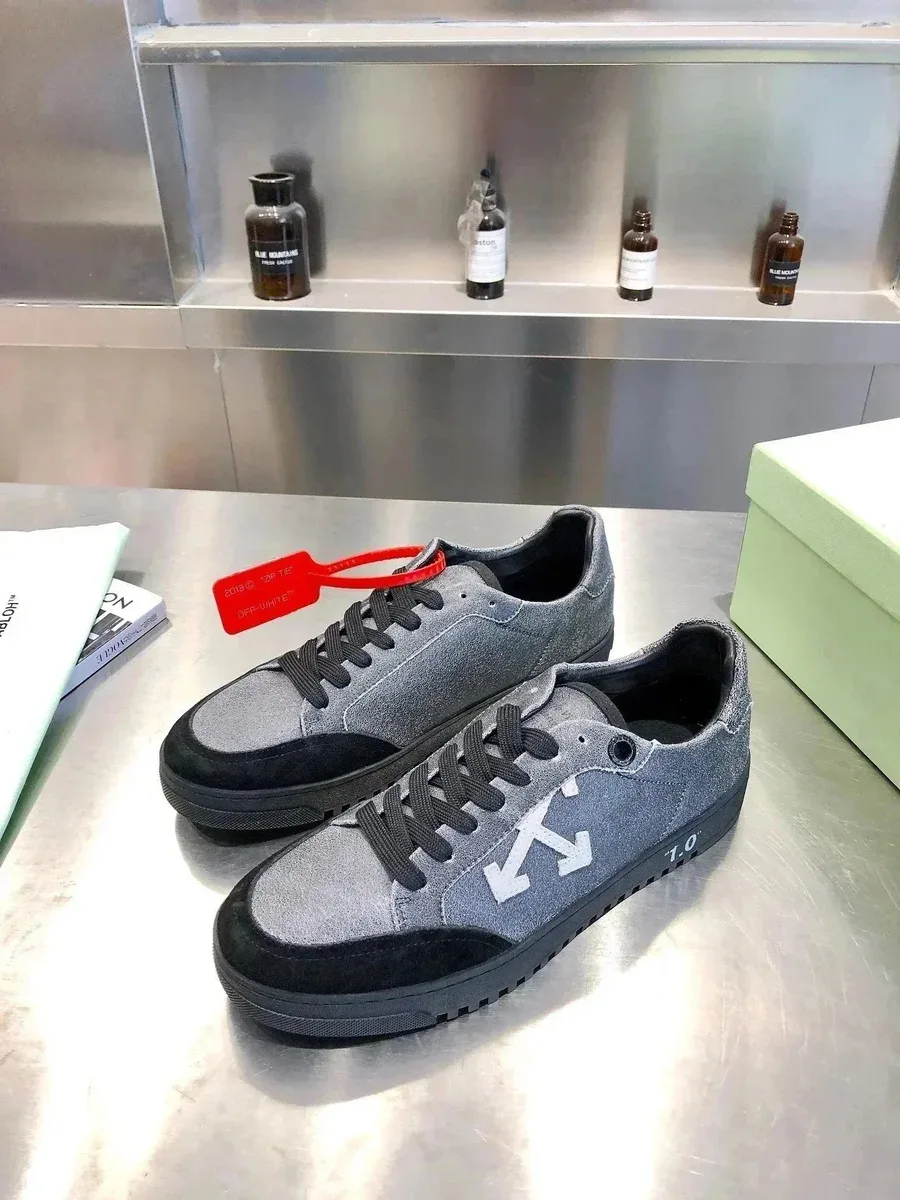 Off-White Off-White Out Of Office 1.0 Grey Suede Sneakers Grey - 1