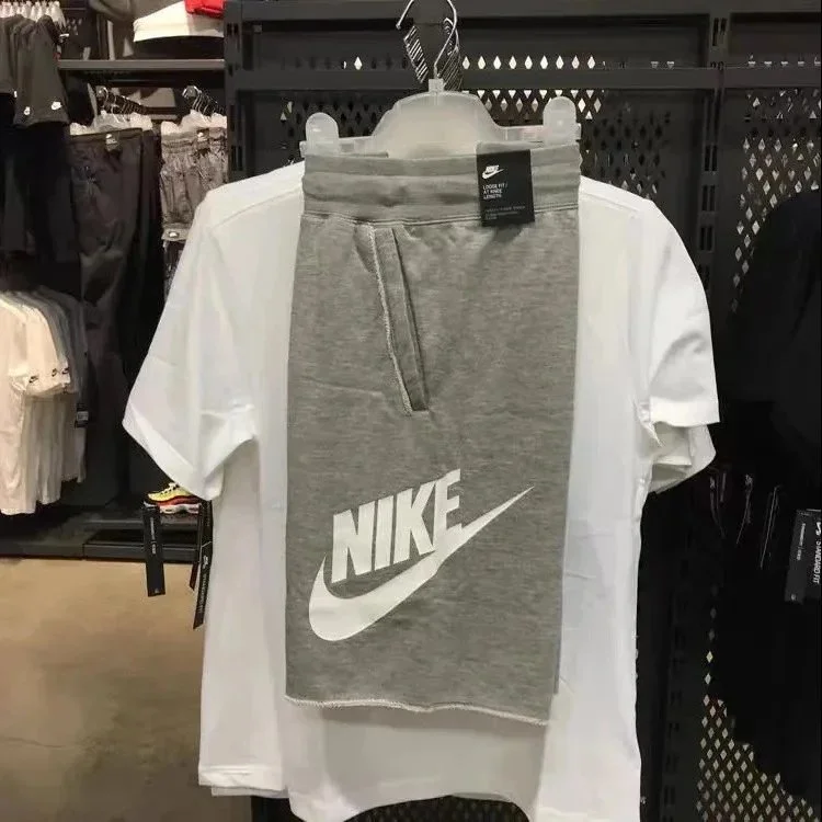 Nike Nike Air Force 1 Grey Shorts with White T-Shirt Set Grey - 1
