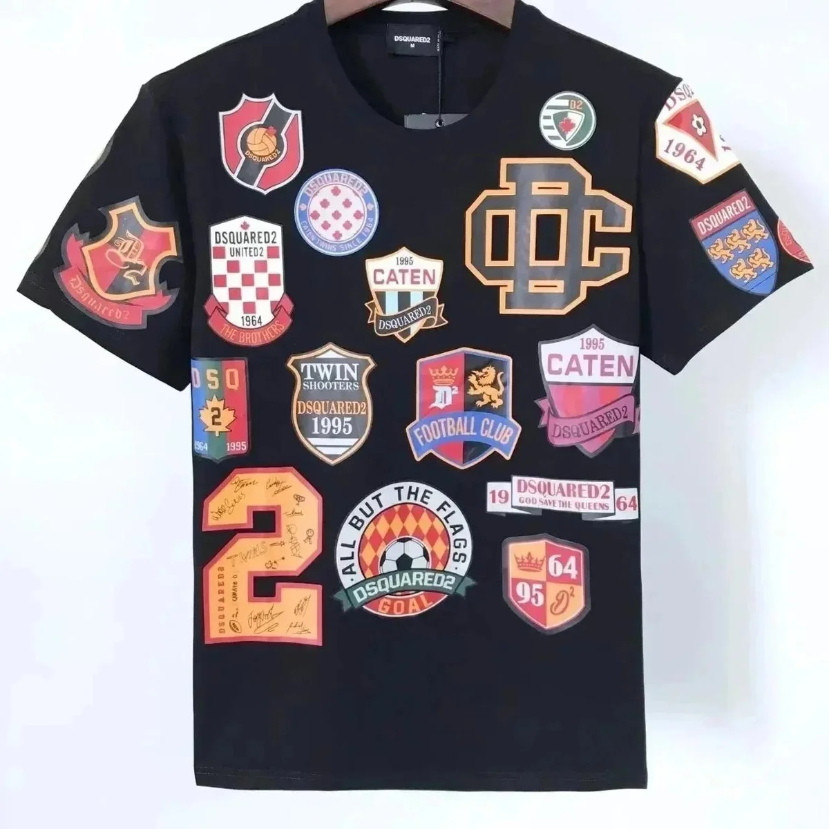 DSQUARED2 DSQUARED2 Cool Guy Black Football Crest T-Shirt Black - 1