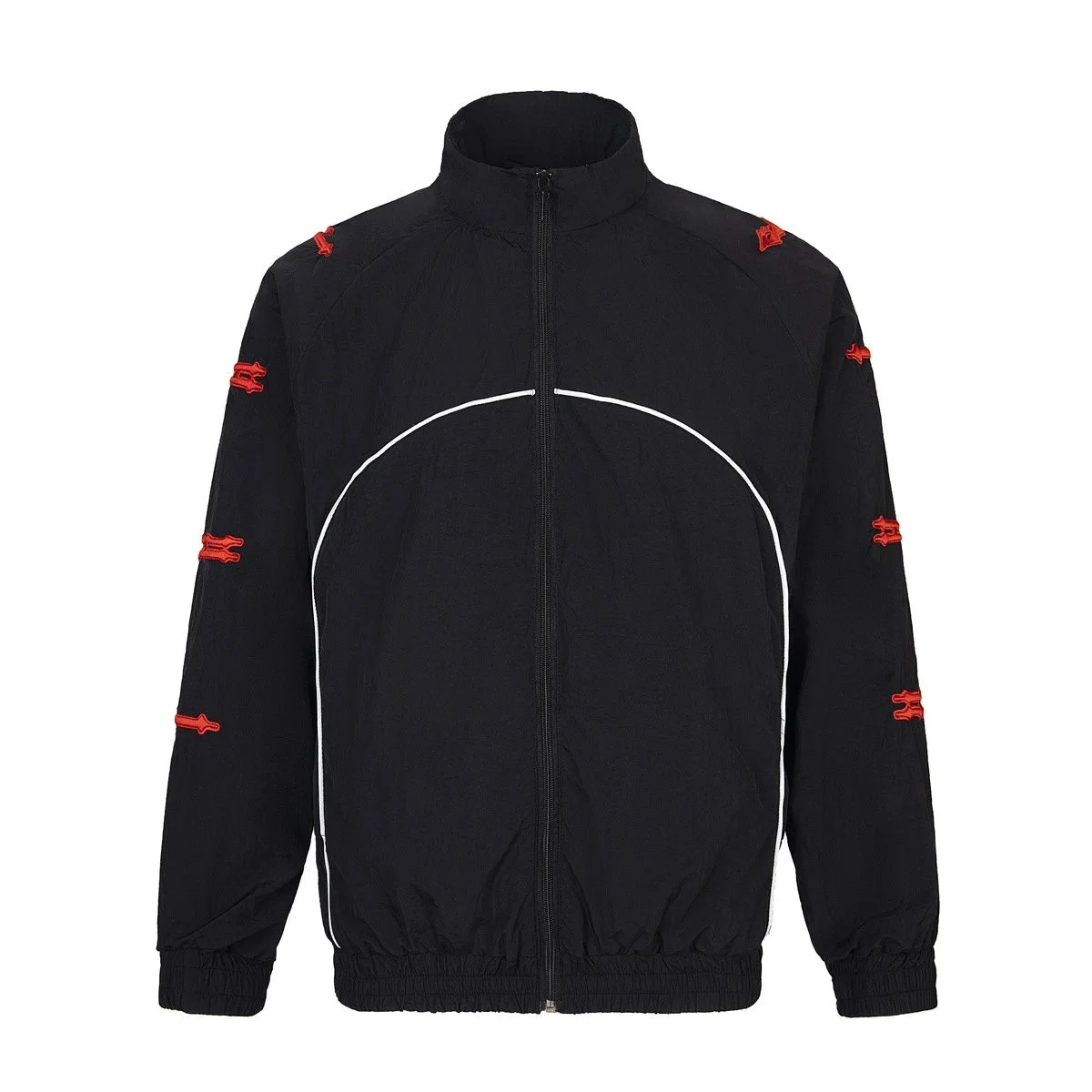 Other Black Track Jacket with Red & White Embroidery Black - 1