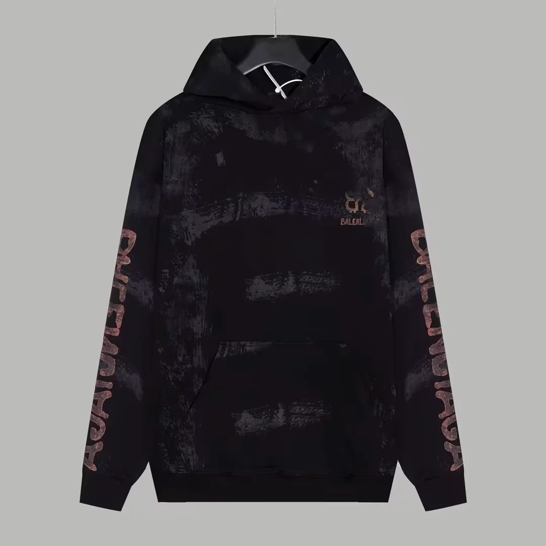 Balenciaga Balenciaga Abstract Print Hoodie Black Black - 1