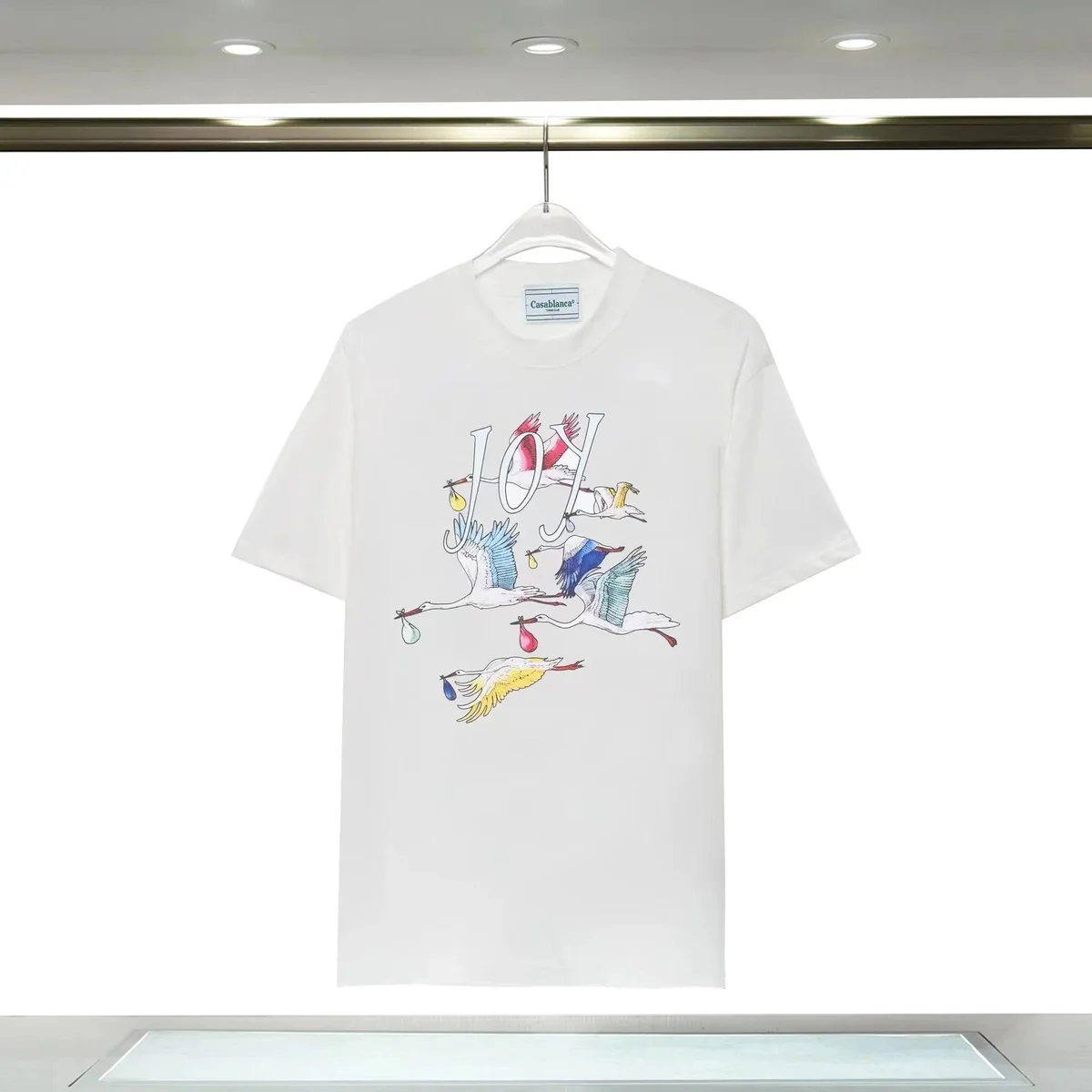 Casablanca Casablanca Joy Stork Print White T-Shirt White - 1