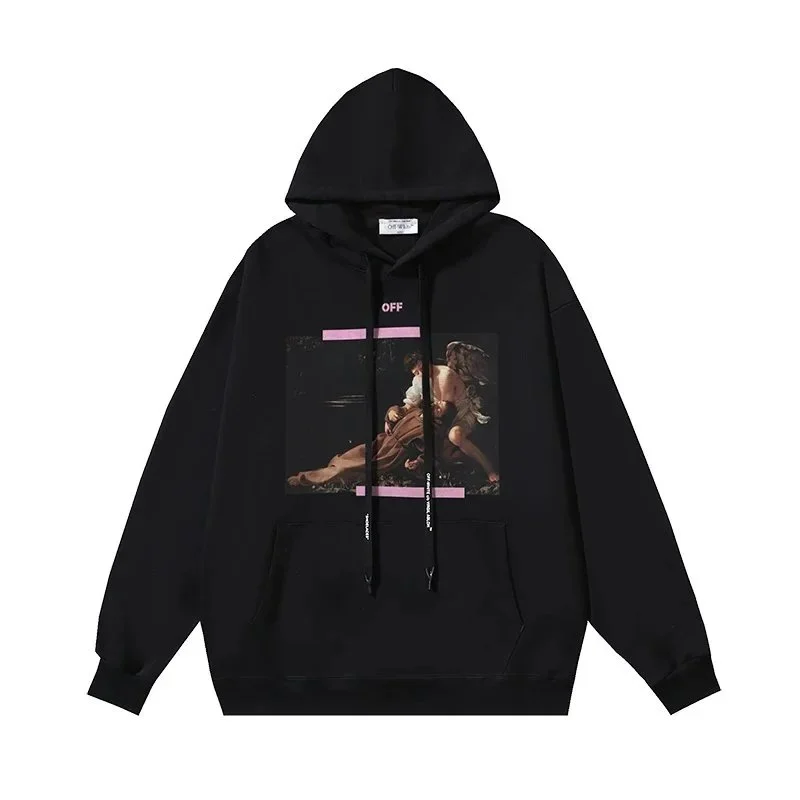 Off-White Off-White Out Of Office Black Hoodie with Art Print Black - 1