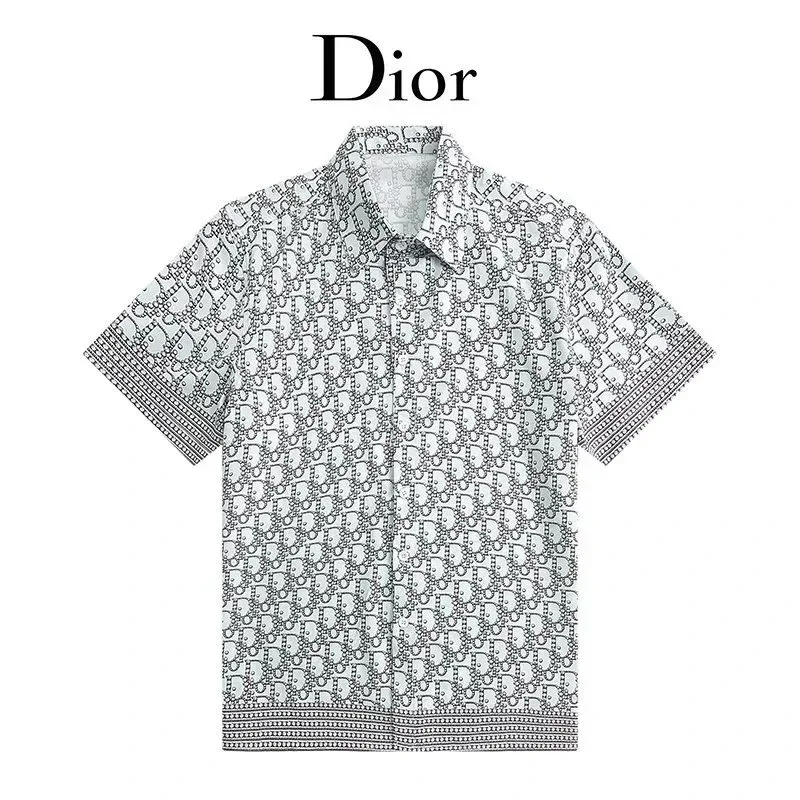 Dior Dior Monogram Print Short Sleeve Shirt White - 1