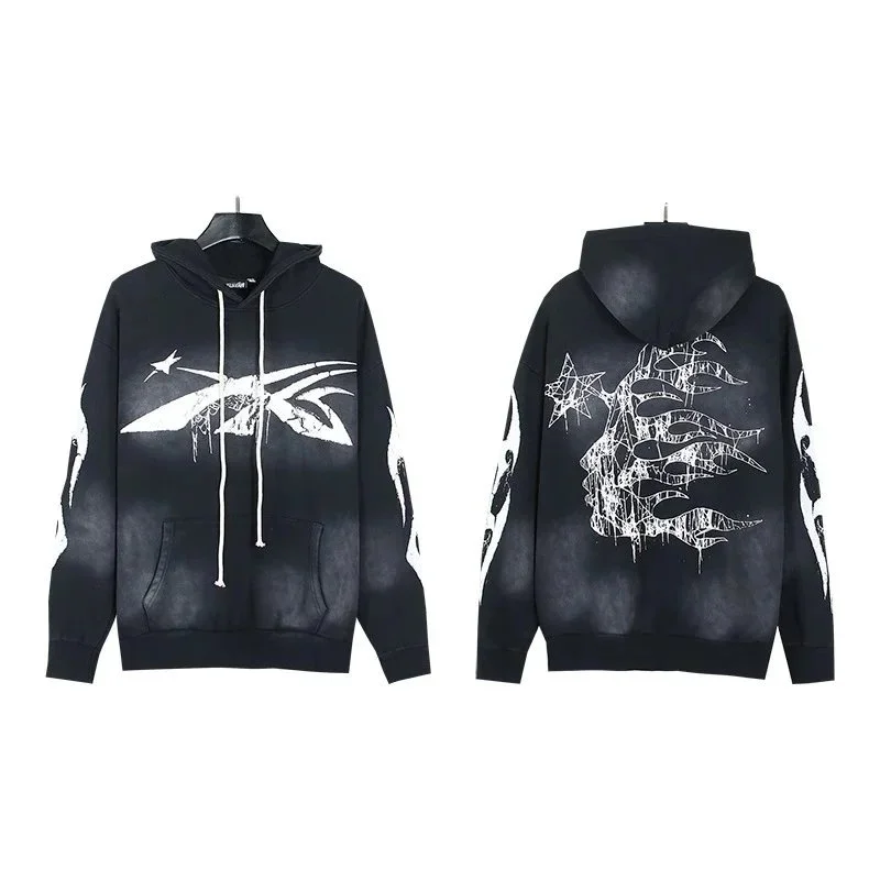 Reebok Unisex Black & White Graphic Print Hoodie Black - 1
