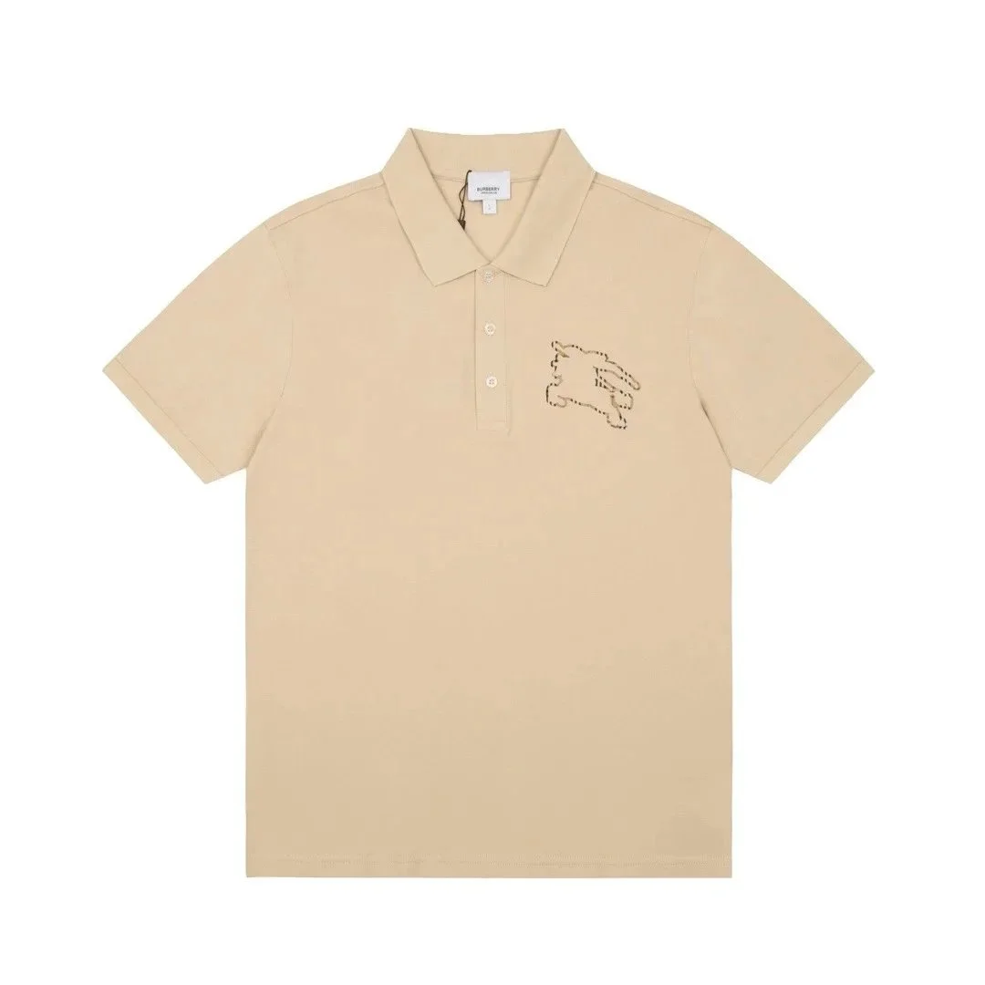 Burberry Burberry Beige Polo Shirt with Embroidered Horse Detail Beige - 1