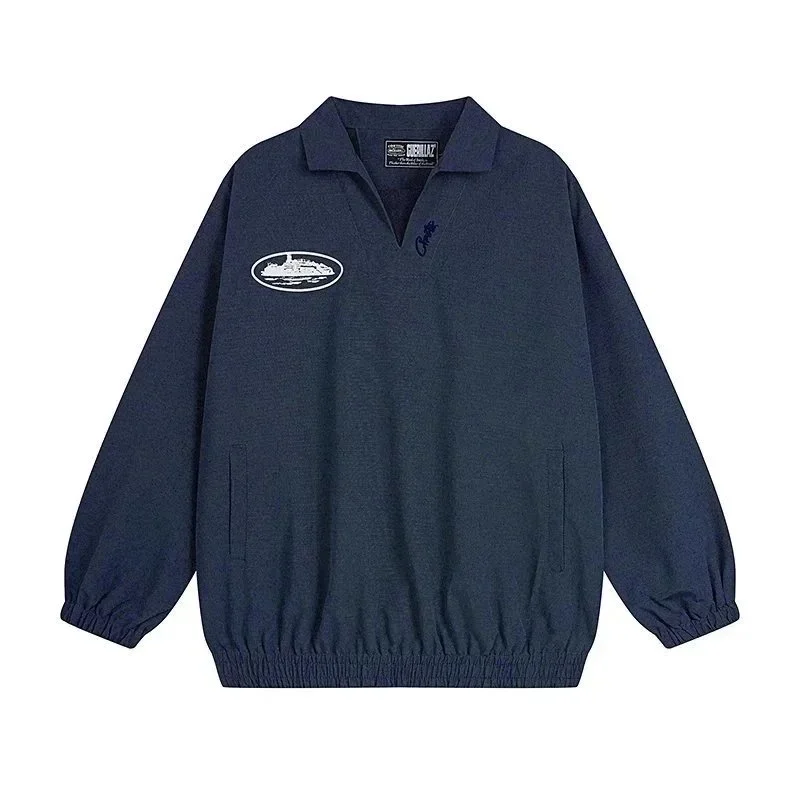 Other Navy Blue Polo Shirt with Embroidered Boat Patch Navy - 1