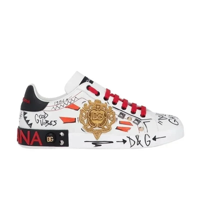 Dolce & Gabbana DG Monogram Sneakers White Red