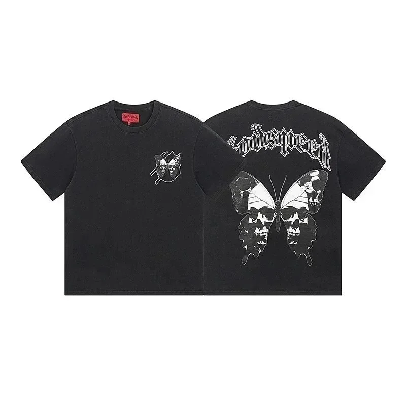 Godspeed Black Skull Butterfly T-Shirt Black - 1