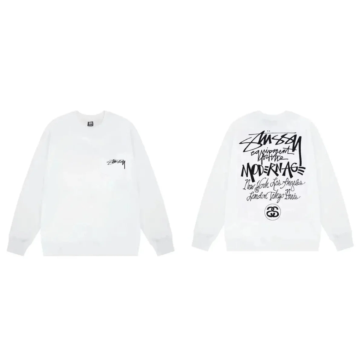 Stussy Stussy Modern Age Crewneck Sweatshirt White White - 1