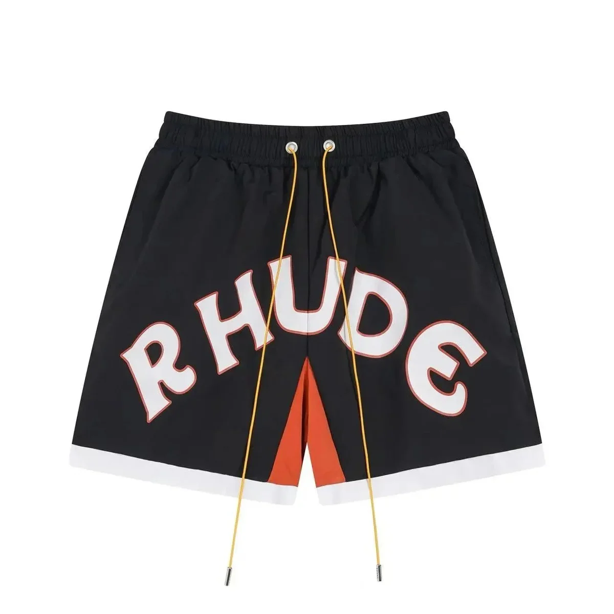 Rhude Rhude Basketball Shorts Black Orange Black - 1