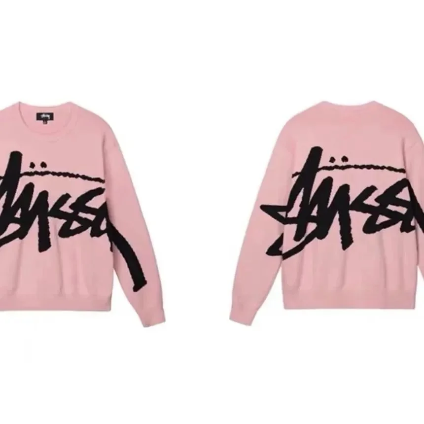 Stussy Stussy Pink Logo Crewneck Sweatshirt Pink - 1
