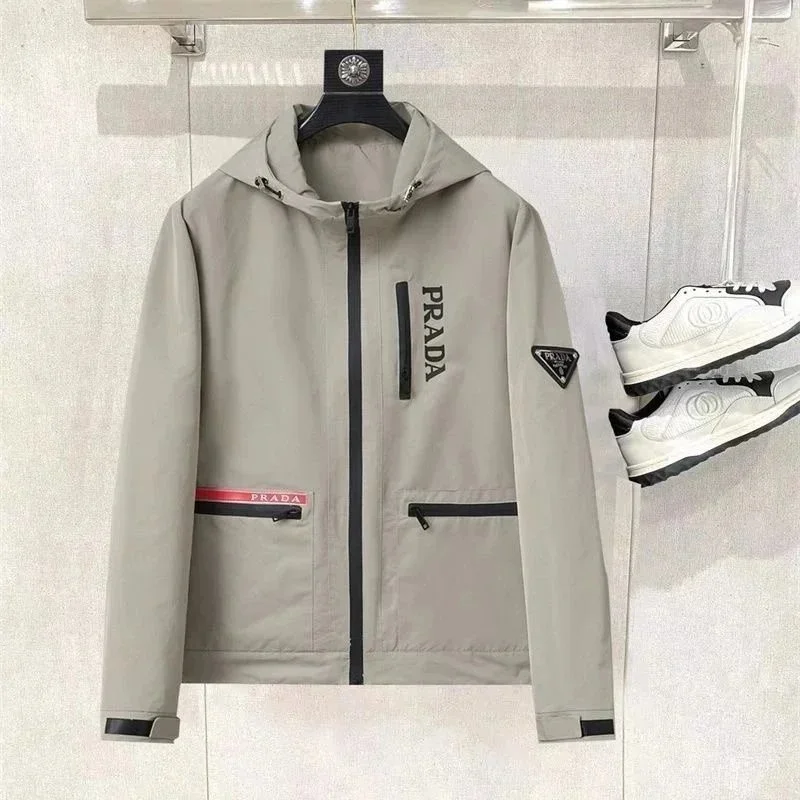 Prada Prada Beige Logo Print Jacket Beige - 1