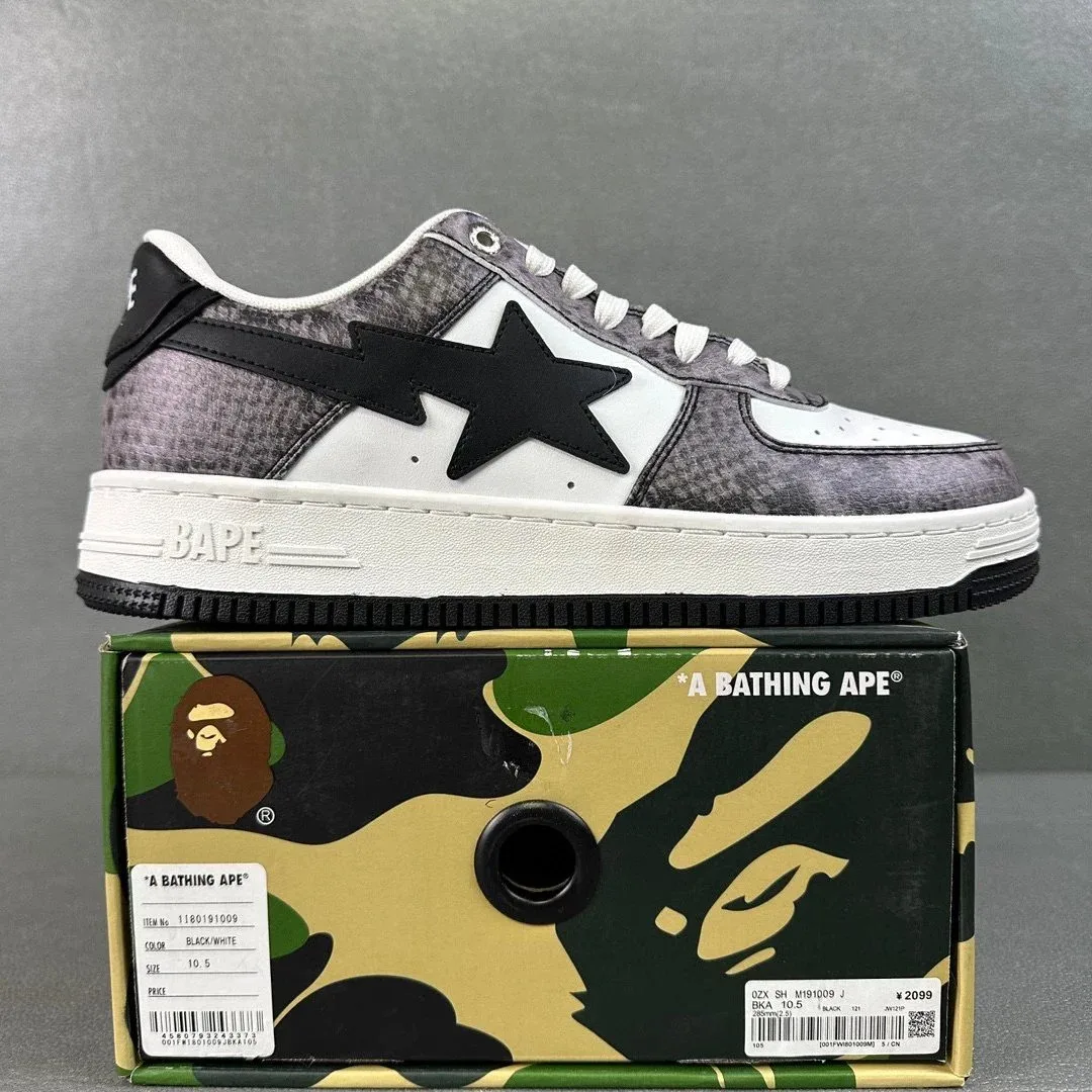 A Bathing Ape A Bathing Ape BAPE STA Black/White Sneakers Black - 1