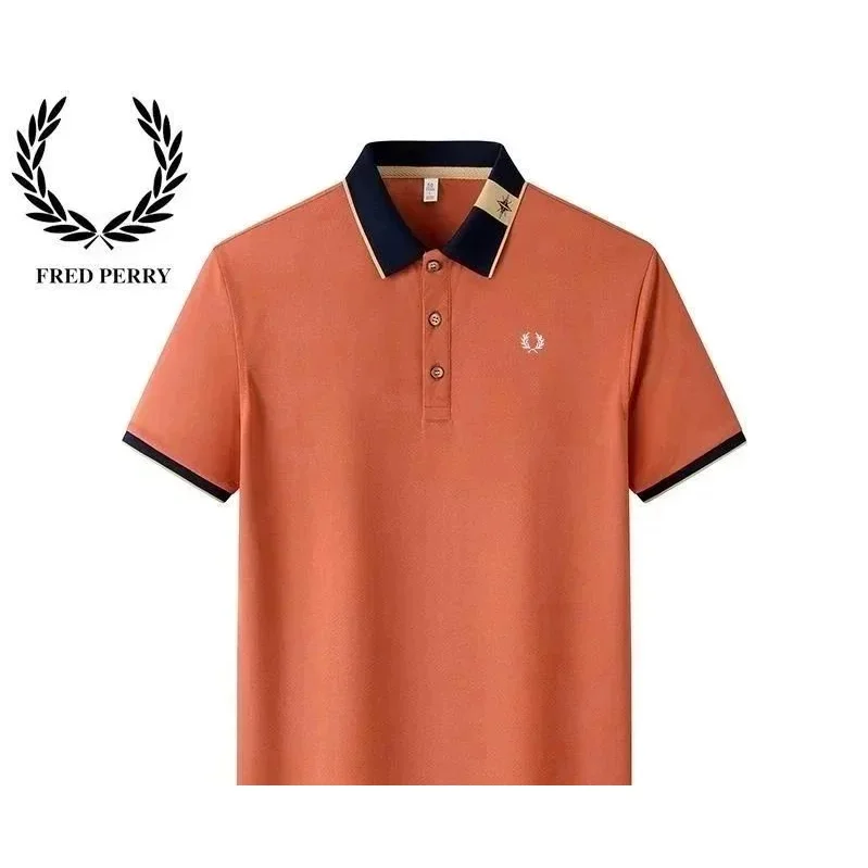 Fred Perry Fred Perry Orange Solid Polo Shirt Orange - 1