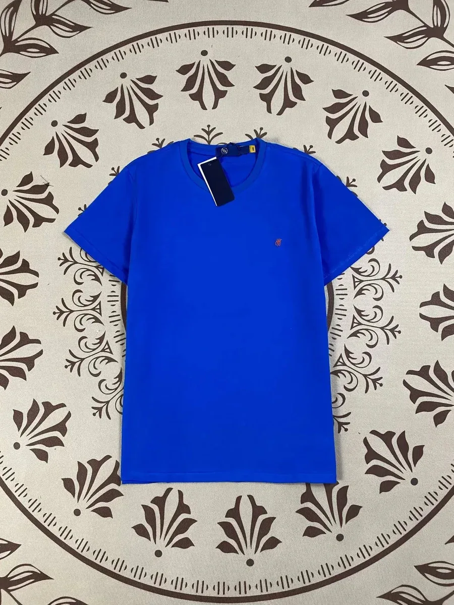 Other Blue Solid T-Shirt Blue - 1