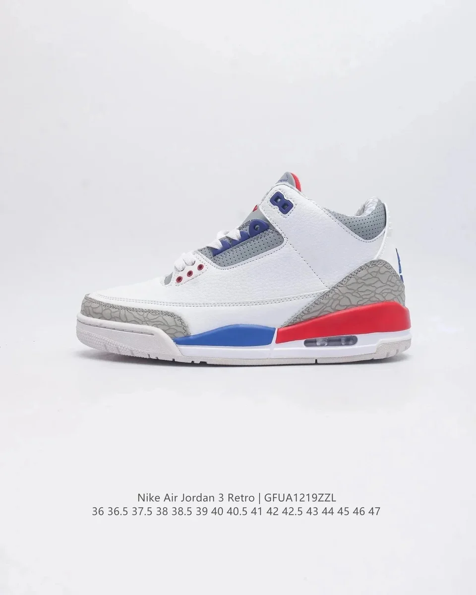 Jordan Nike Air Jordan 3 Retro White/Blue/Red Sneakers White - 1