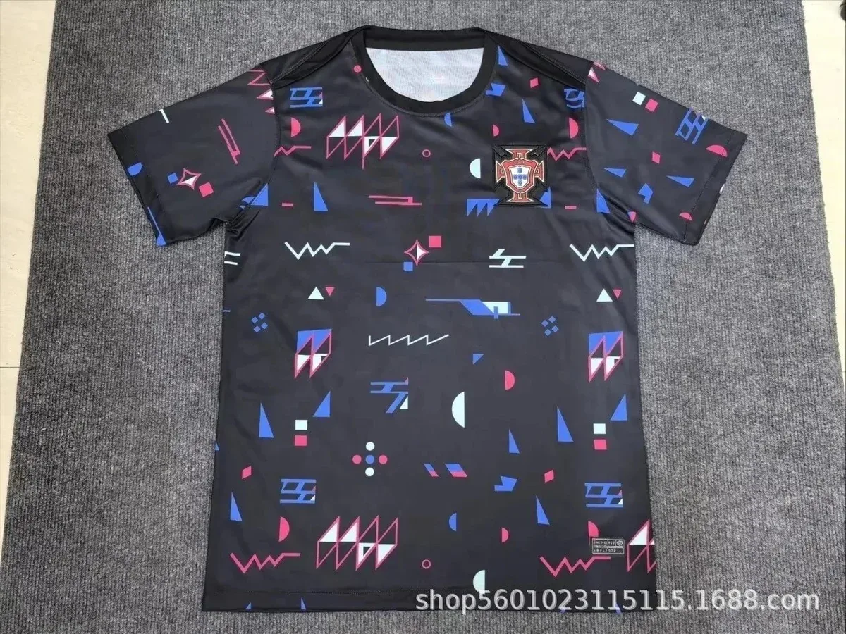 Other Unisex Geometric Print Jersey Shirt Black - 1