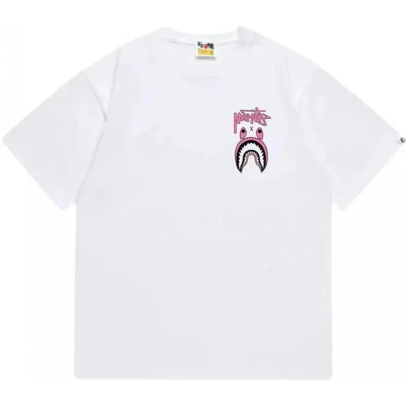A Bathing Ape A Bathing Ape White Shark Hoodie T-Shirt White - 1