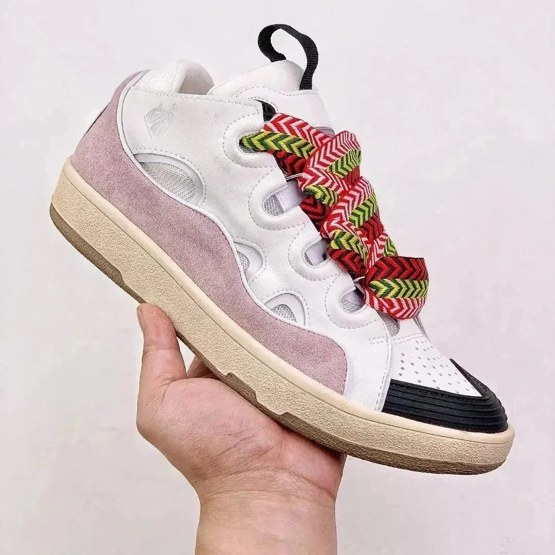 Kappa Unisex White and Pink Sneakers with Colorful Laces White - 1