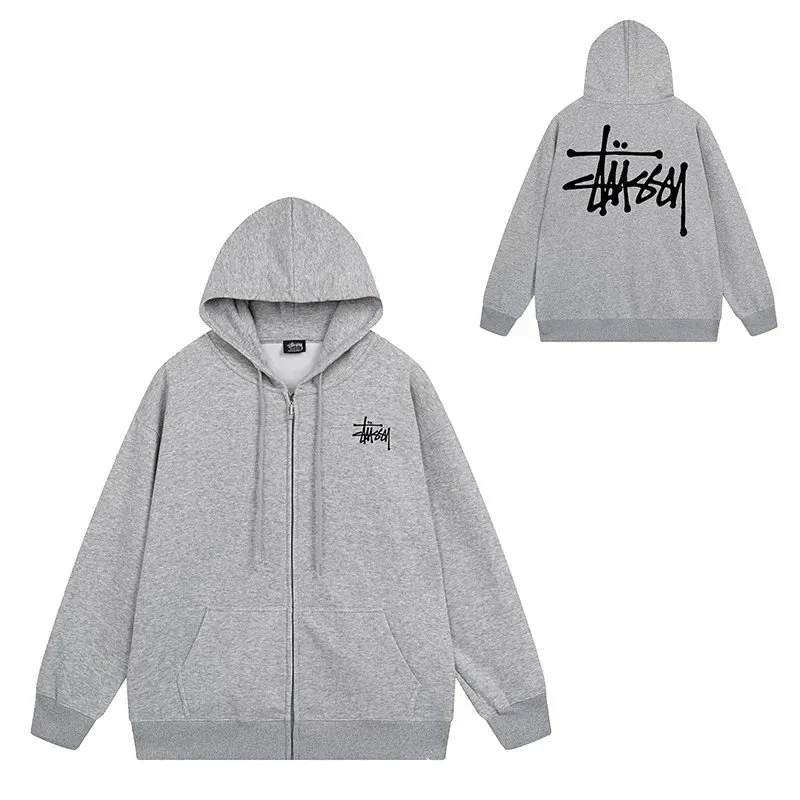 Stussy Stussy Zip-Up Hoodie Grey Grey - 1