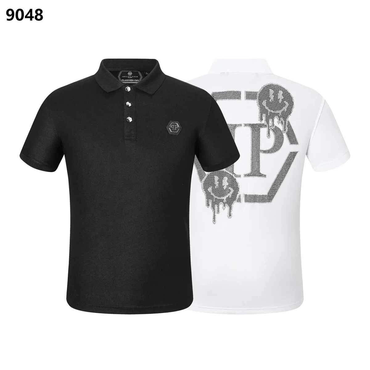 Philipp Plein Philipp Plein Men's Polo Shirt with Dripping Logo Design Black - 1