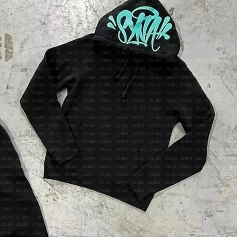 Other Black Hoodie with Turquoise Graffiti Graphic Black - 1