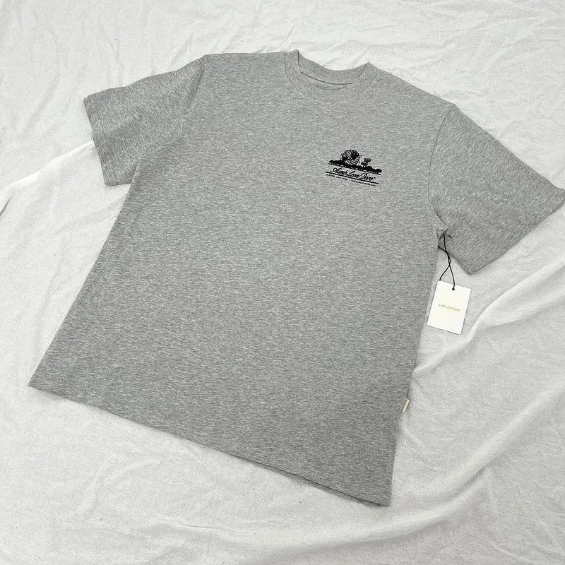 Essentials Grey Solid Graphic T-Shirt Grey - 1