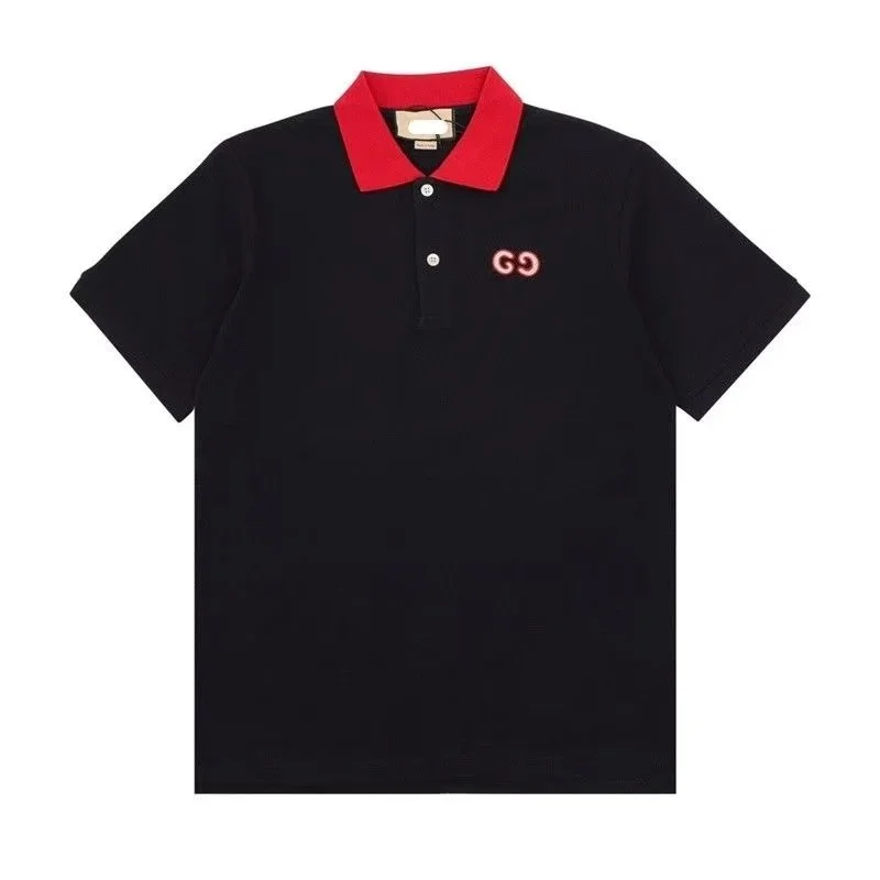 Gucci Gucci GG Polo Shirt Black Red Collar Black - 1