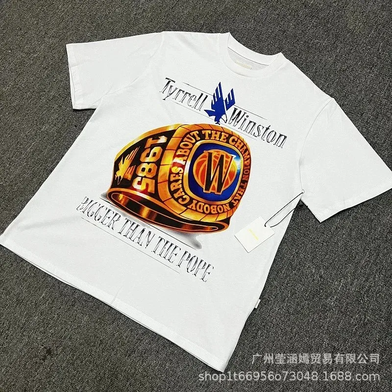 Other Unisex White Tyrrell Winston T-Shirt with Championship Ring Print White - 1