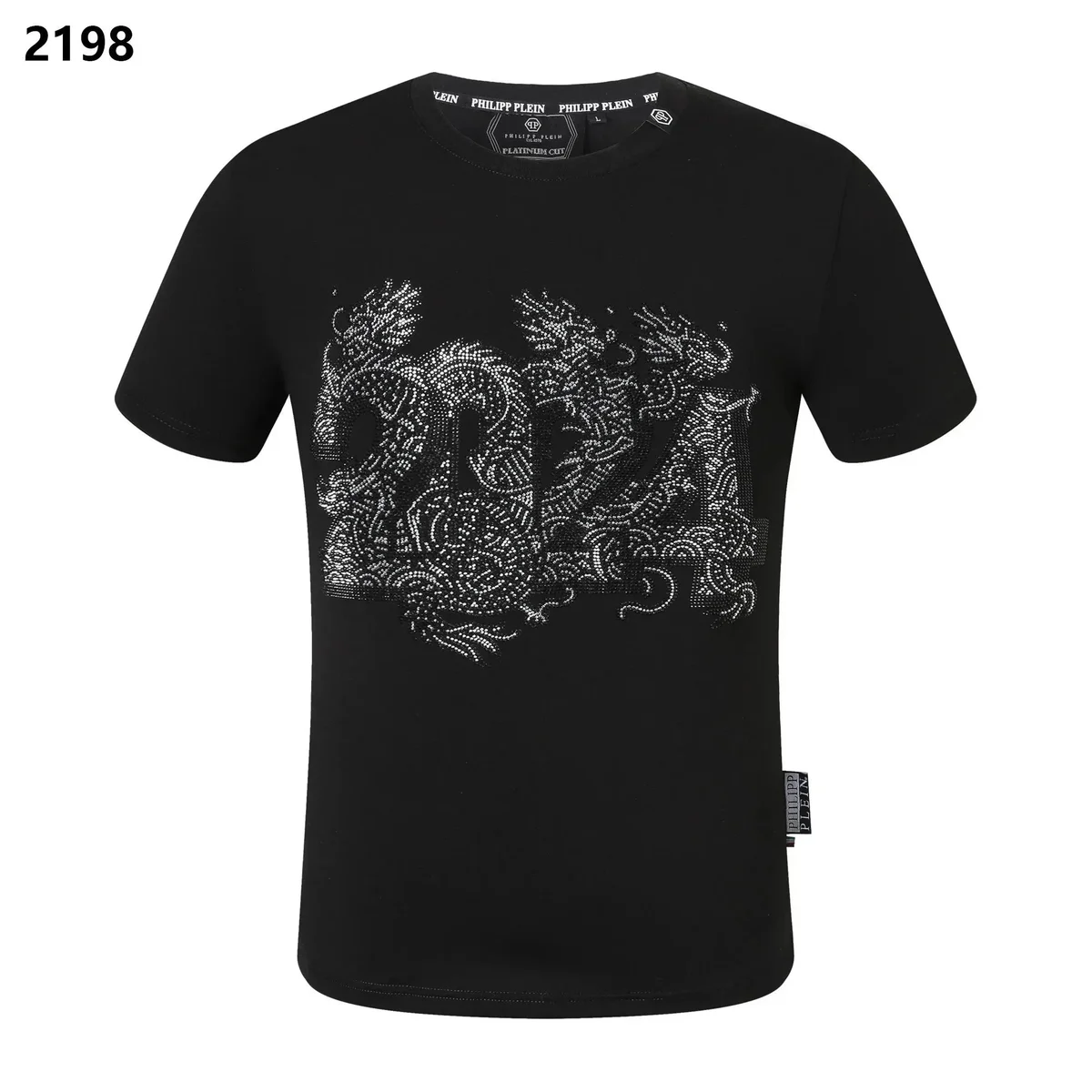 Philipp Plein Philipp Plein Black Dragon Embellished T-Shirt Black - 1