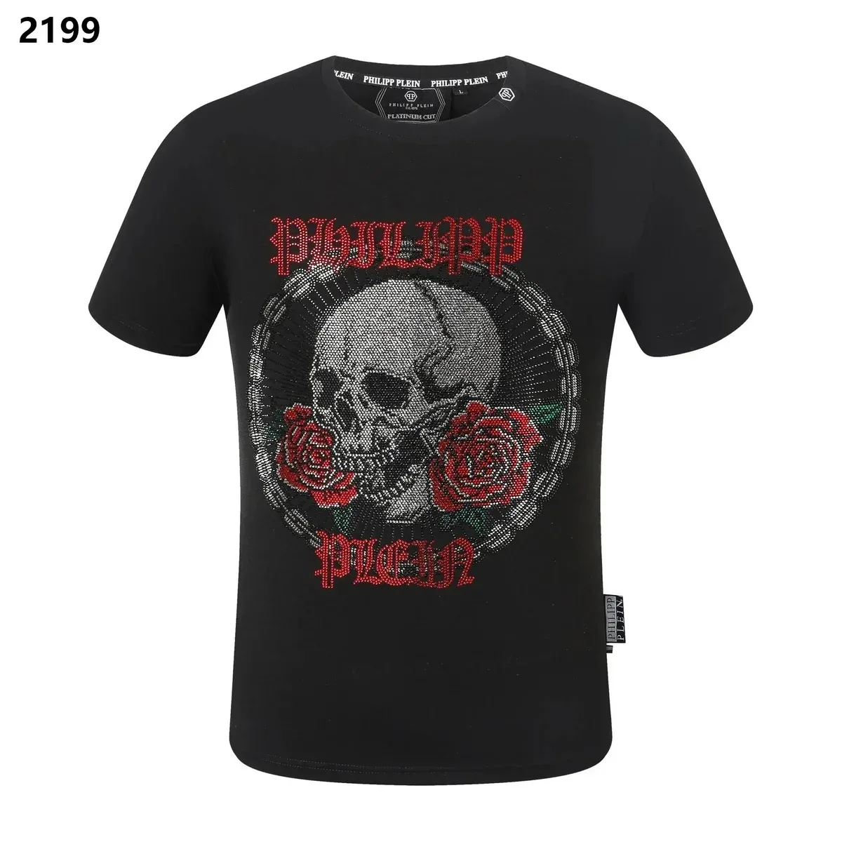 Philipp Plein Philipp Plein Skull & Roses Black T-Shirt Black - 1