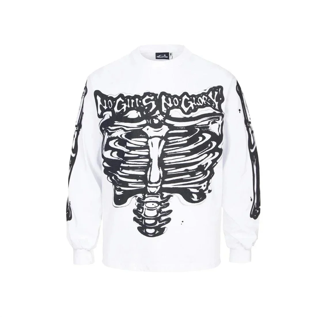 Hellstar Hellstar No Girls No Glory White Long Sleeve T-Shirt White - 1