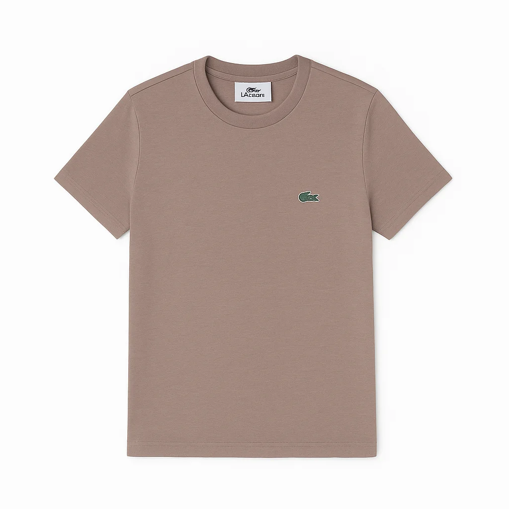 Lacoste Lacoste Solid Cotton T-Shirt Beige Beige - 1