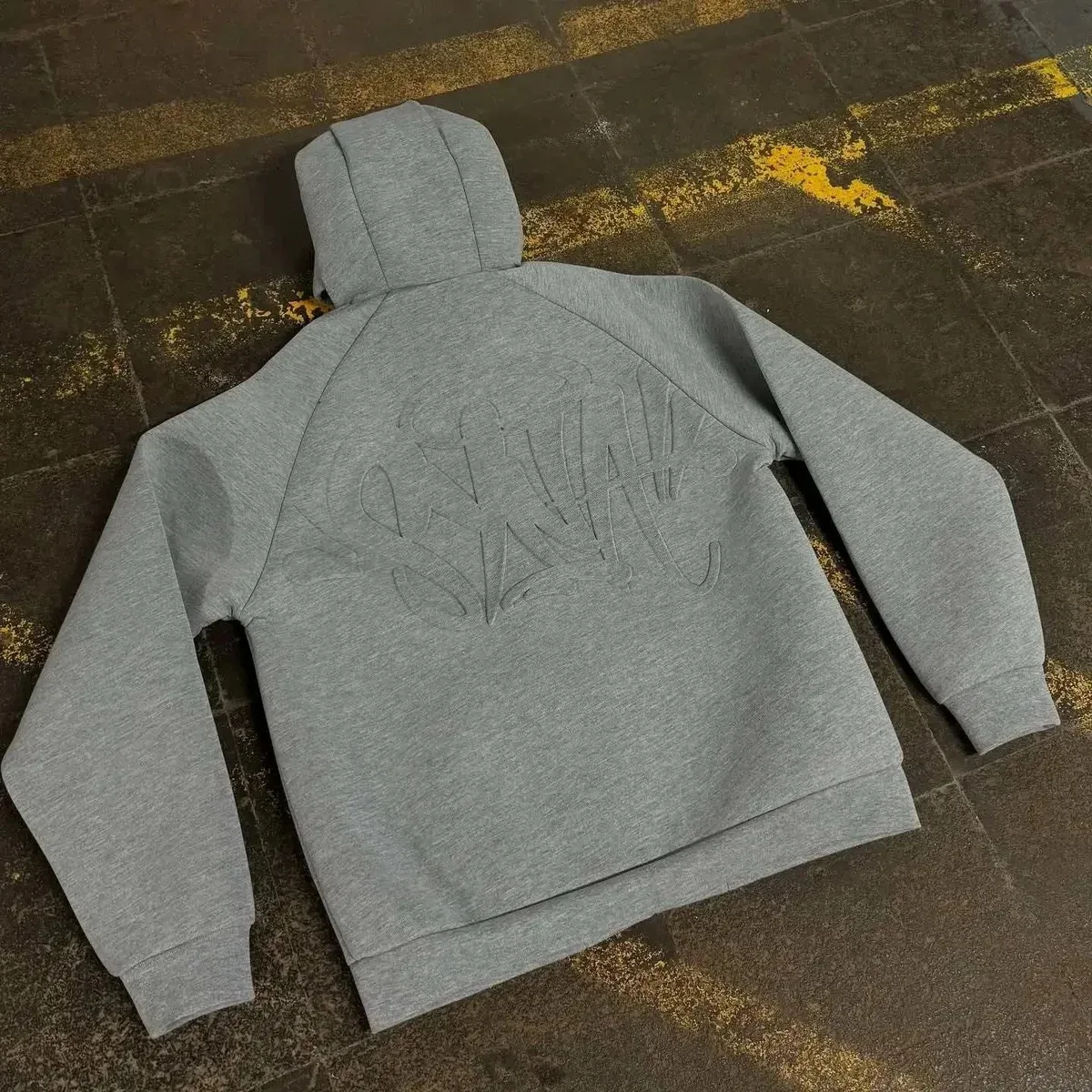 Fear of God Unisex Grey Embossed Hoodie Sweatshirt Grey - 1