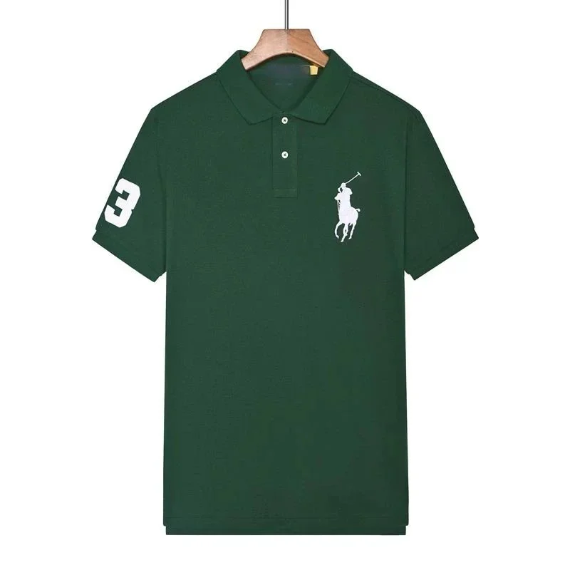 Polo Ralph Lauren Ralph Lauren Green Polo Shirt with White Pony Logo Navy - 1