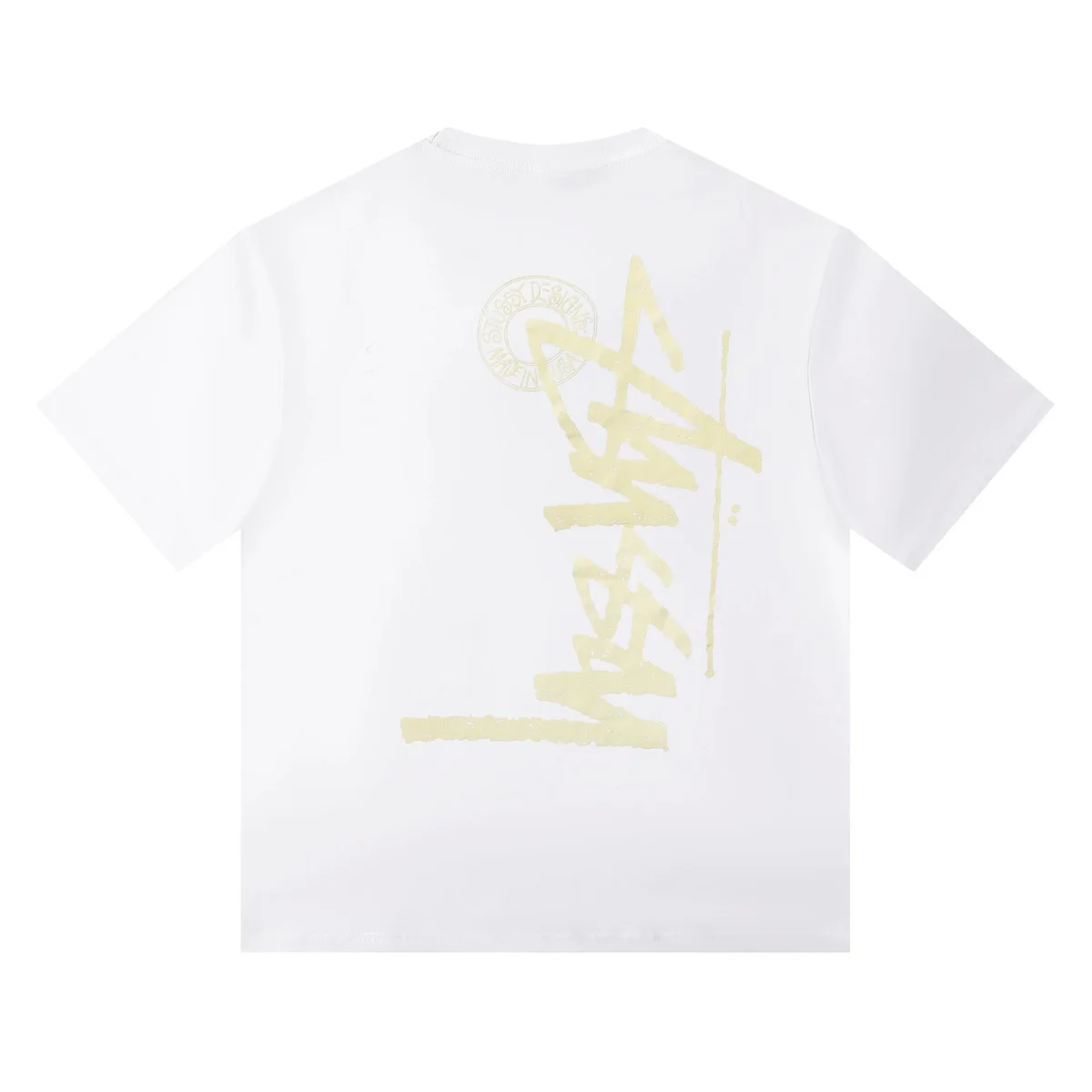 Stussy Stussy White Gold Script T-Shirt White - 1
