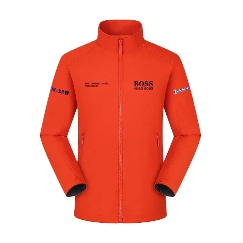 Hugo Boss Hugo Boss Orange Softshell Jacket with Porsche & Mobil 1 Logos Orange - 1