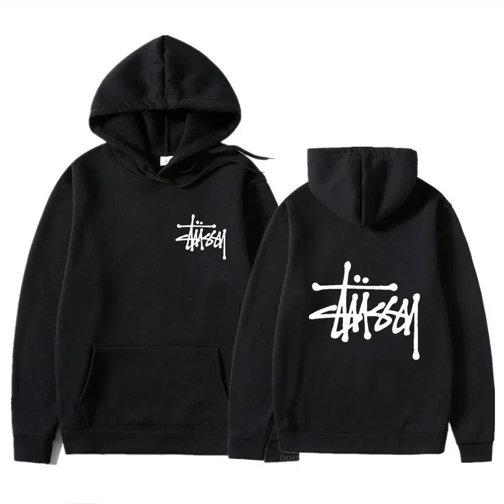 Stussy Stussy Black Logo Hoodie Sweatshirt Black - 1