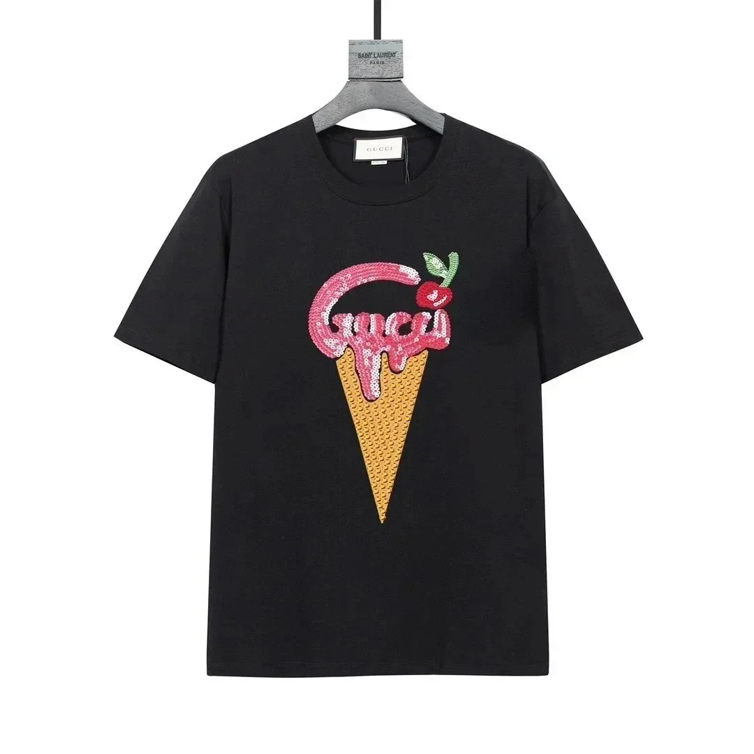 Gucci Gucci Ice Cream Print Black T-Shirt Black - 1