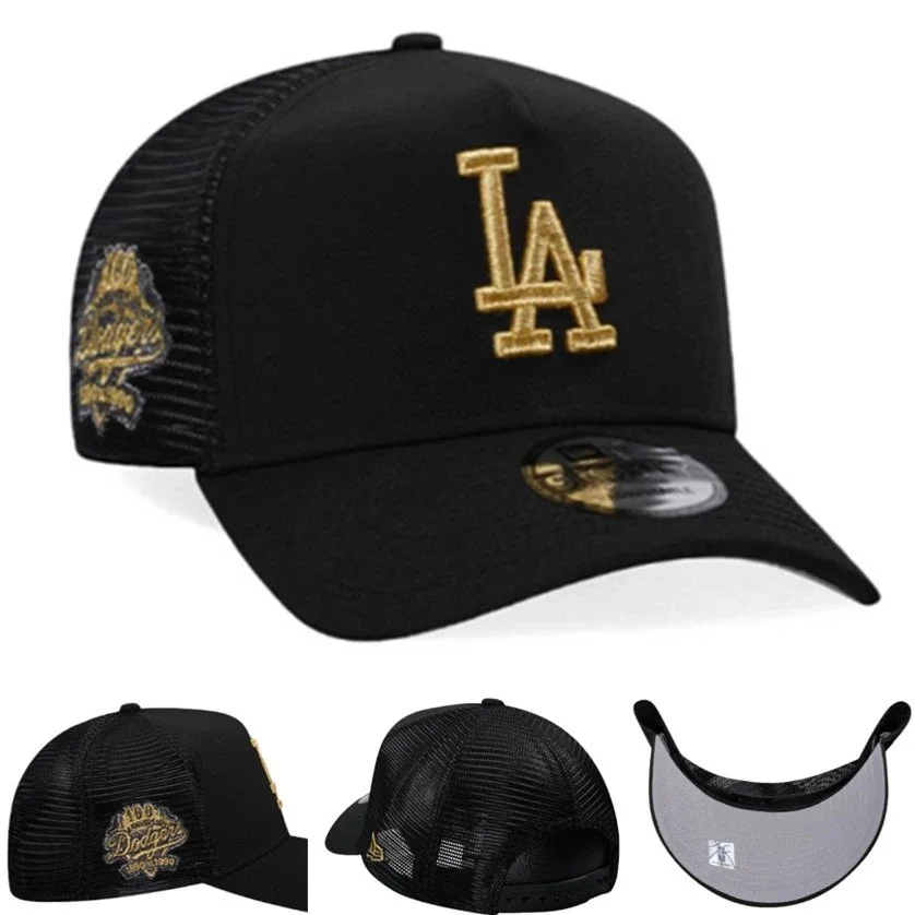 New Era New Era LA Dodgers Black & Gold Trucker Cap Black - 1