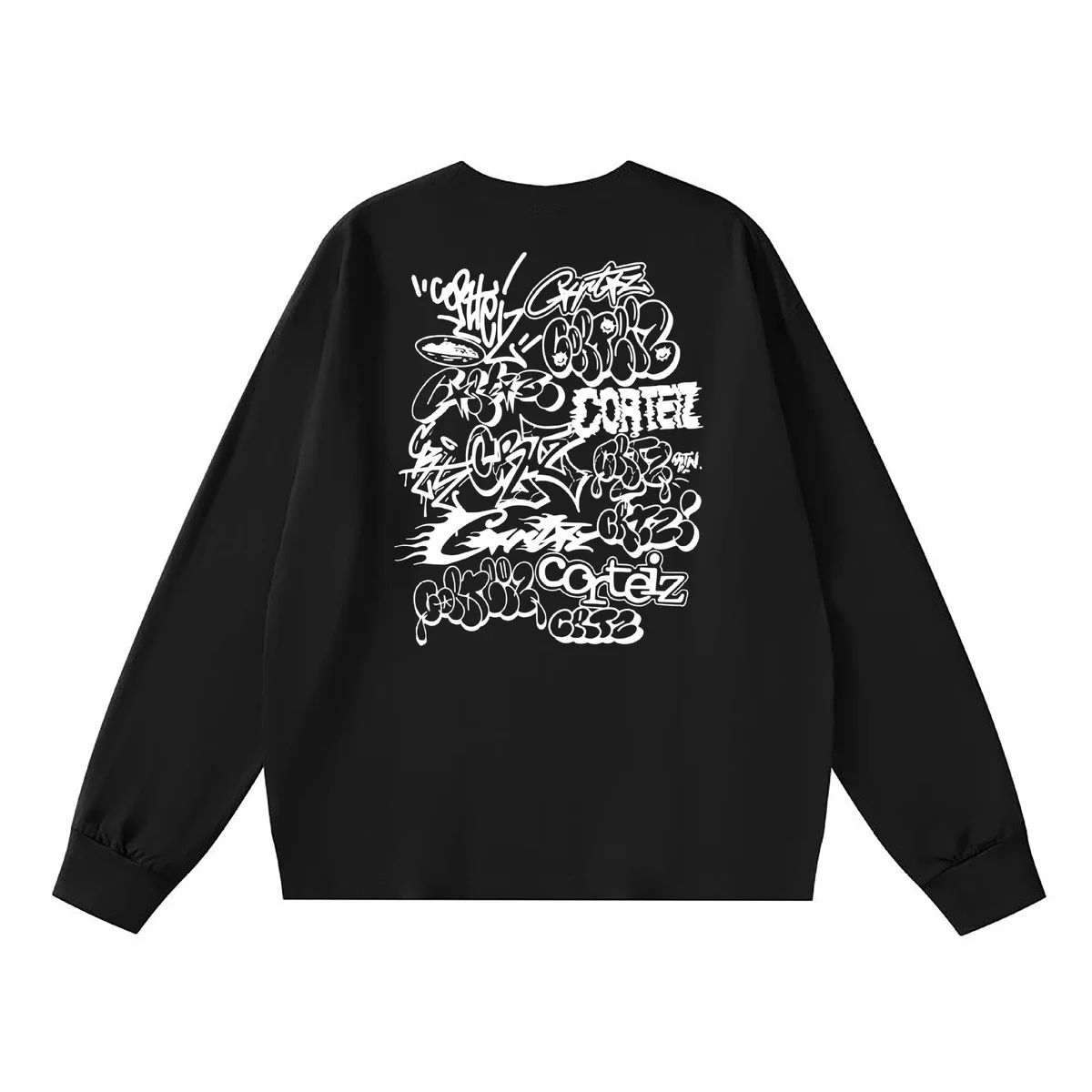 Corteiz Corteiz RTW Graffiti Print Long Sleeve T-Shirt Black Black - 1