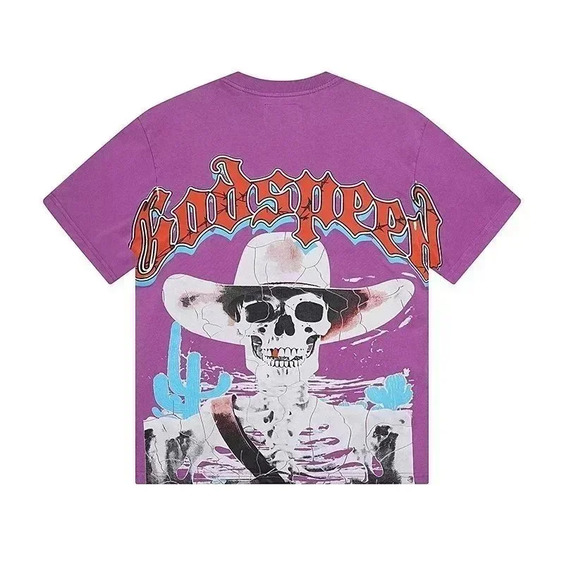 Godspeed Godspeed Purple Skull Print T-Shirt Purple - 1